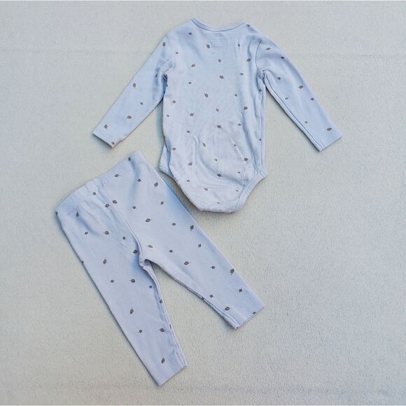 H&M 2 sets of long sleeve bodysuits and pants size 9 months - Picture 8 of 12